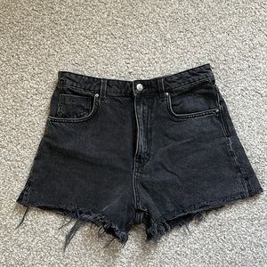 Distressed black Zara shorts